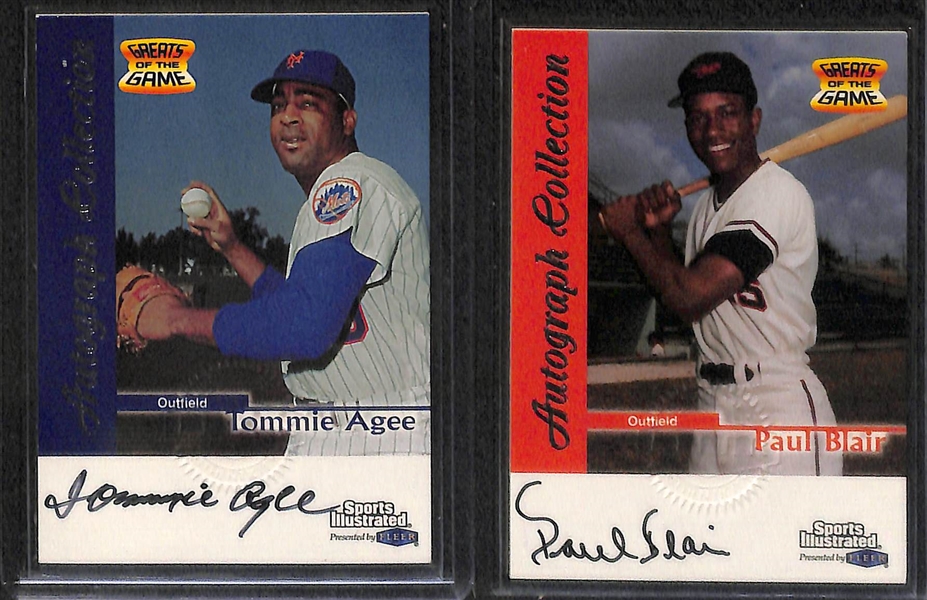 Lot Of 25 1999 Fleer Sports Illustrated Autograph Cards w. Matthews, Banks, Kaline