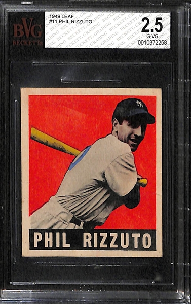 1949 Leaf Baseball Lot - Stan Musial (BVG 1.5) and Phil Rizzuto (BVG 2.5)