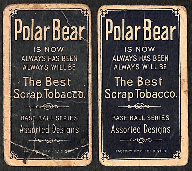 Lot of (2) 1909 T206 Polar Bear St. Louis Cardinals - Vic Willis (HOF, Throwing) and Steve Evans