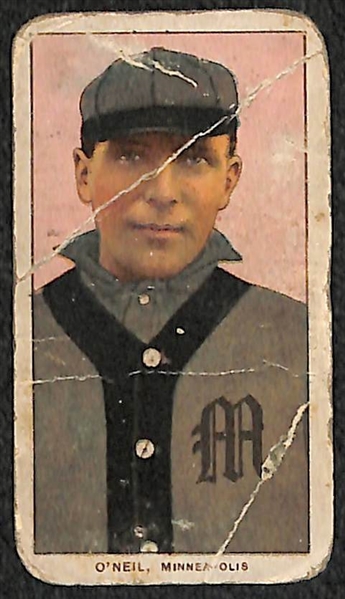 Lot of (3) 1909 T206 Polar Bear Minor Leagues Cards - Schlafly, Nattress, O'Neil