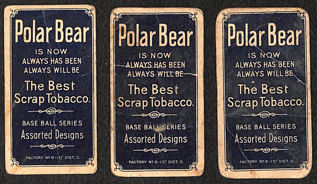 Lot of (3) 1909 T206 Polar Bear Minor Leagues Cards - Schlafly, Nattress, O'Neil