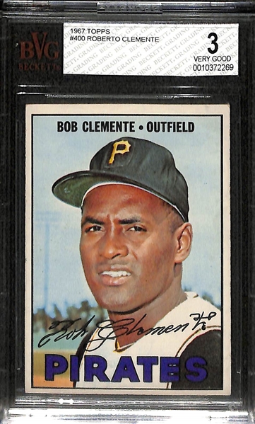 1967 Topps Roberto Clemente #400 Graded Beckett BVG 3 VG