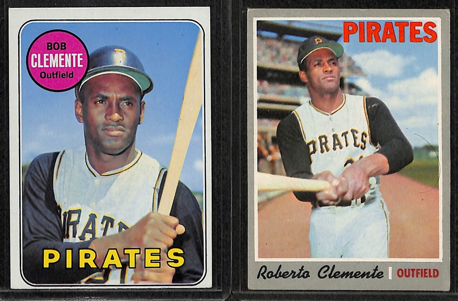 Lot of (5) Vintage Roberto Clemente Cards w/ 1963 Fleer