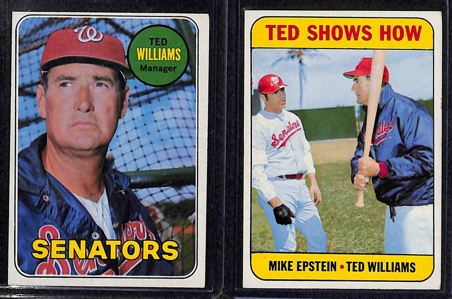 Lot of (5) Vintage Ted Williams Cards w/ 1960 Fleer