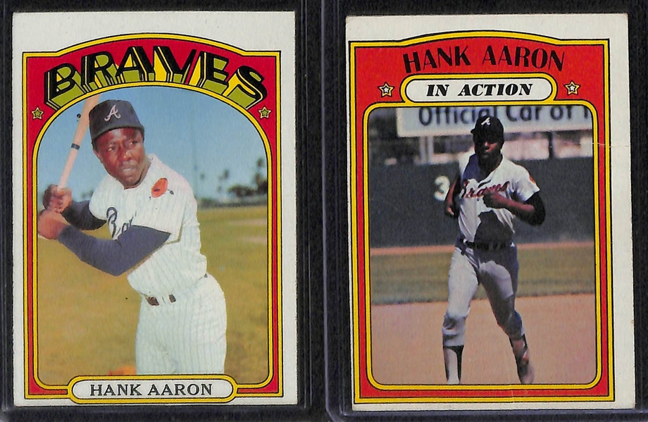 Lot of (7) Vintage Hank Aaron Cards w/ 1968 Topps