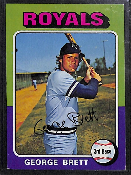 Lot of (4) 1975 Topps HOFer Rookie Cards w/ (2) Brett, Yount, and G. Carter
