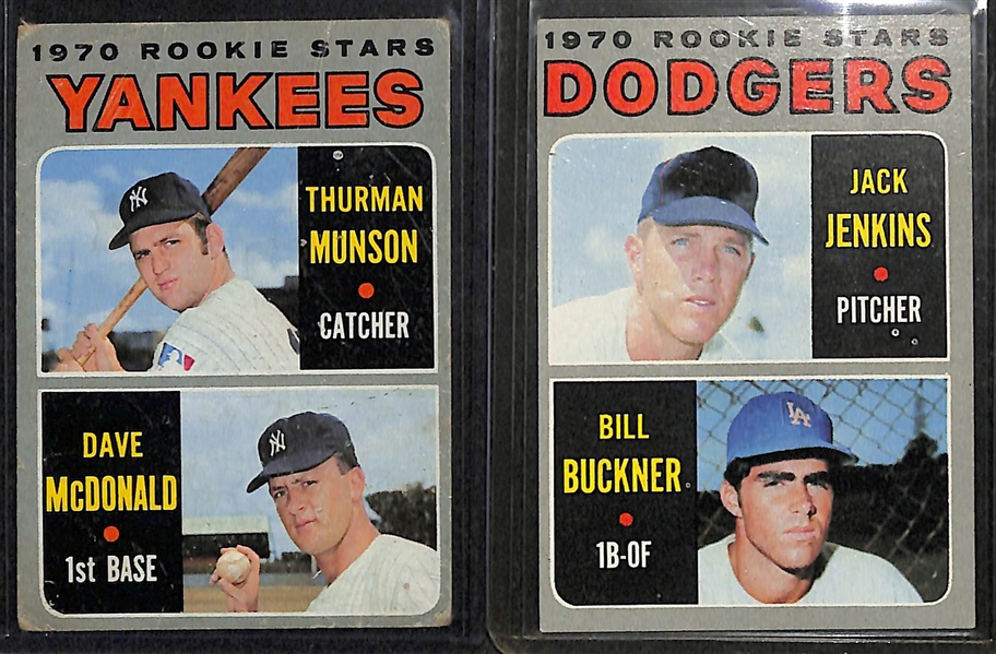 Lot of (13) 1970s Baseball Rookie Cards inc. Munson, Gossage, and (2) Winfield