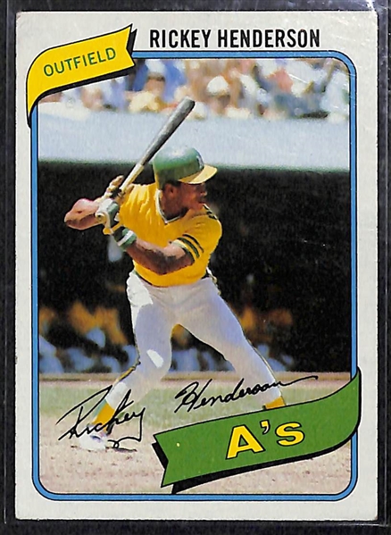 Rickey Henderson 1980 Rookie and (3) Ozzie Smith 1979 Rookies