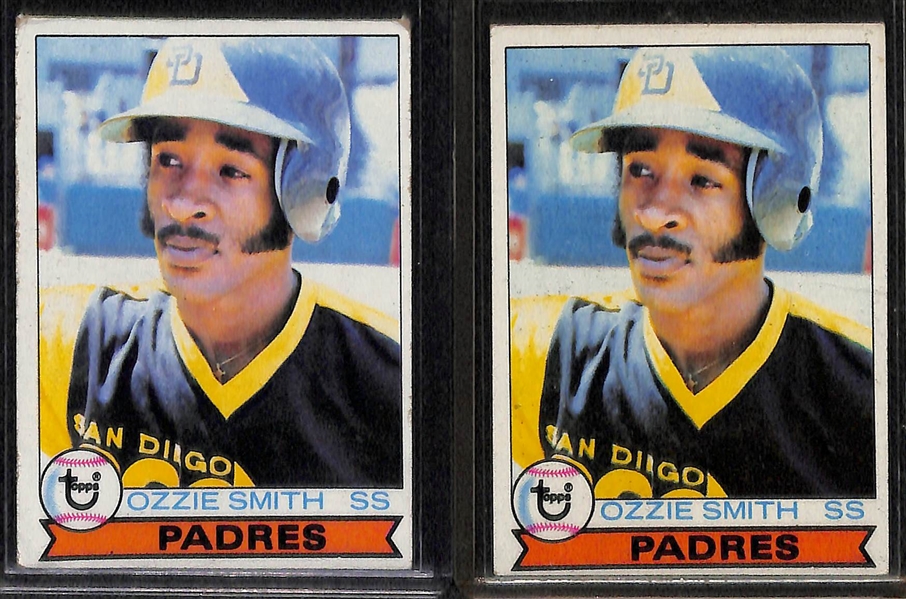 Rickey Henderson 1980 Rookie and (3) Ozzie Smith 1979 Rookies