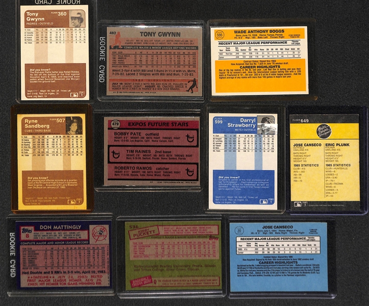 Lot of (21) Baseball Rookies - Stars and HOFer (inc. 5 Tony Gwynn)