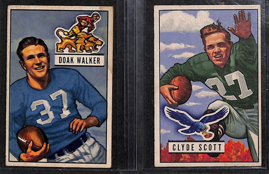 (8) Vintage Football Cards 1951-1969 Inc. 1962 Topps Unitas (#1) and 1951 Bowman Doak Walker
