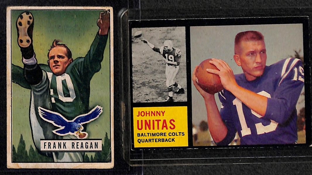 (8) Vintage Football Cards 1951-1969 Inc. 1962 Topps Unitas (#1) and 1951 Bowman Doak Walker