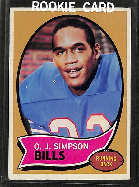 Lot of (8) Football Rookies w/ O.J. Simpson, Bubba Smith, B. Bergey, R. Moss, T. Owens, M. Harrison