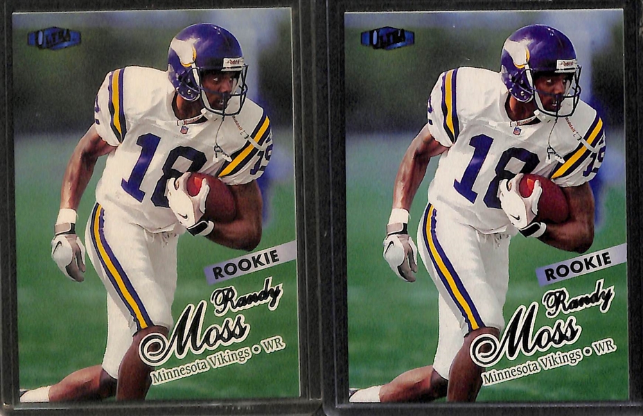 Lot of (8) Football Rookies w/ O.J. Simpson, Bubba Smith, B. Bergey, R. Moss, T. Owens, M. Harrison