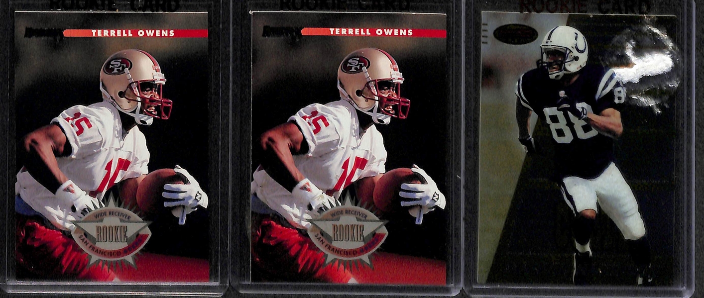 Lot of (8) Football Rookies w/ O.J. Simpson, Bubba Smith, B. Bergey, R. Moss, T. Owens, M. Harrison
