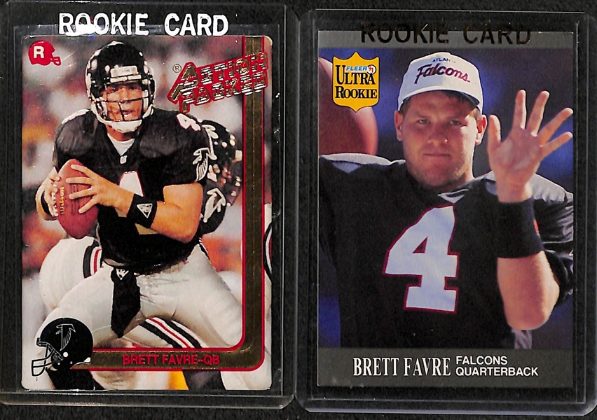 Lot of (9) Football HOF Quarterback Rookies w/ Marino, (2) Favre, Steve Young, (5) Aikman