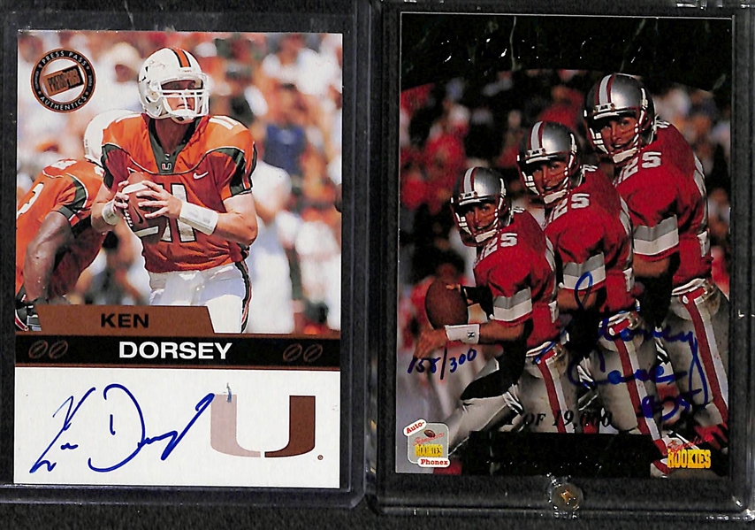 Lot of (16) Certified Football Cards inc. RARE 1996 Signature OJ Simpson