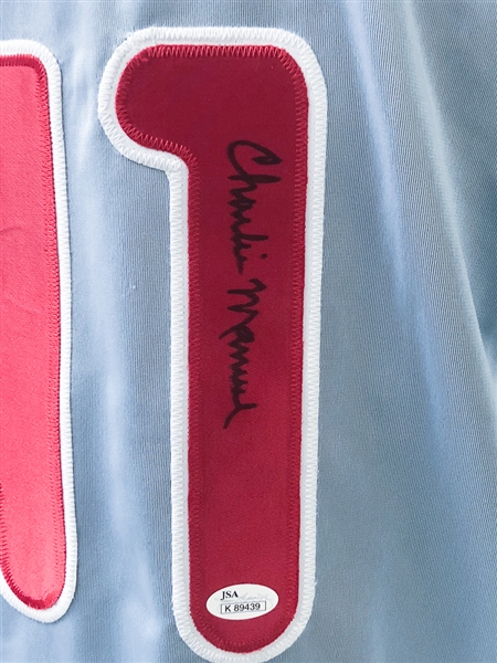Charlie Manuel Signed Philadelphia Phillies Jersey - JSA