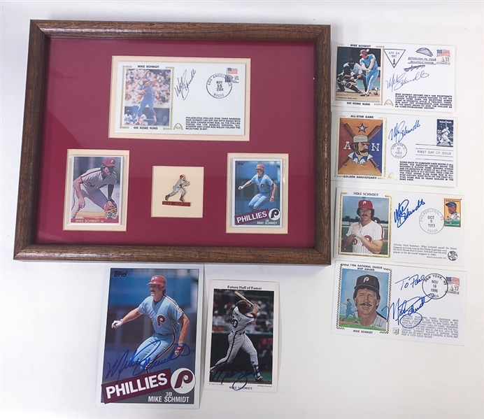 Lot of (5) Mike Schmidt Autographs Inc. (3) First Day Covers