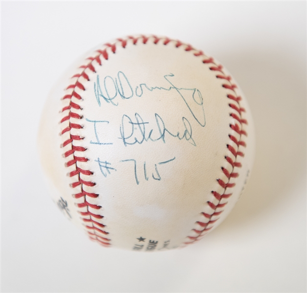 Hank Aaron & Al Downing Signed 715 Home Run Ball - JSA
