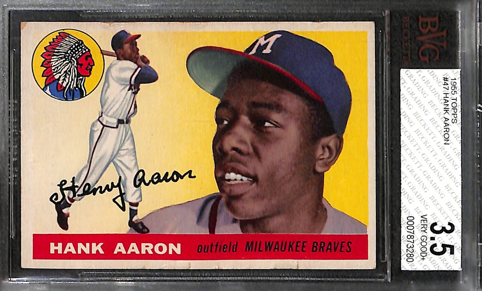1955 Topps Baseball Near Complete Set w. Hank Aaron BVG 3.5 & Jackie Robinson BVG 3