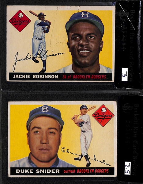 1955 Topps Baseball Near Complete Set w. Hank Aaron BVG 3.5 & Jackie Robinson BVG 3