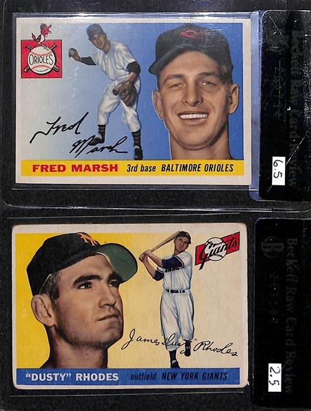 1955 Topps Baseball Near Complete Set w. Hank Aaron BVG 3.5 & Jackie Robinson BVG 3