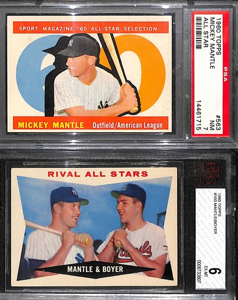 1960 Topps Complete Set w. #160 Mantle/Boyer PSA 6 & #563 Mantle All Star PSA 7