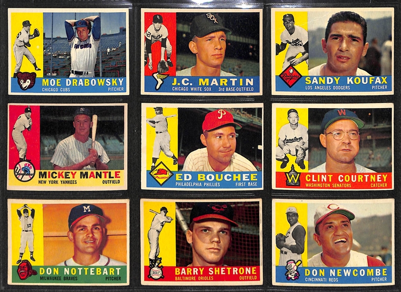 1960 Topps Complete Set w. #160 Mantle/Boyer PSA 6 & #563 Mantle All Star PSA 7