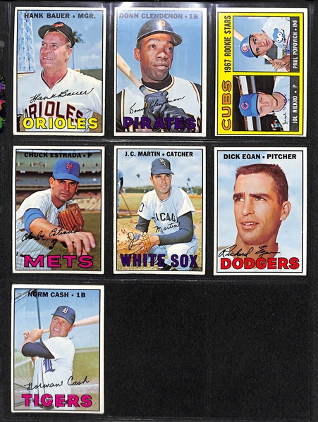 Lot of 25 - 1967 Topps High Number Cards w. Niekro Rookie Card & Cash