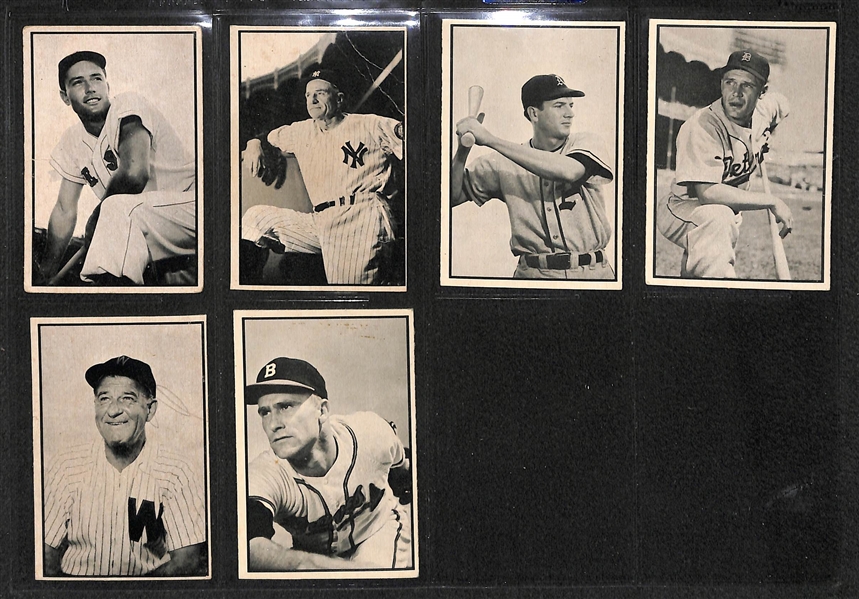 Lot of 14 Different 1953 B & W Bowman Baseball Cards w. Bucky Harris