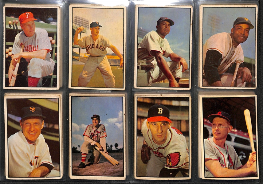 Lot of 56 Different 1953 Bowman Color Baseball Cards w. Durocher