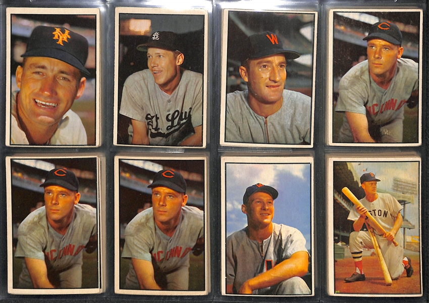 Lot of 56 Different 1953 Bowman Color Baseball Cards w. Durocher
