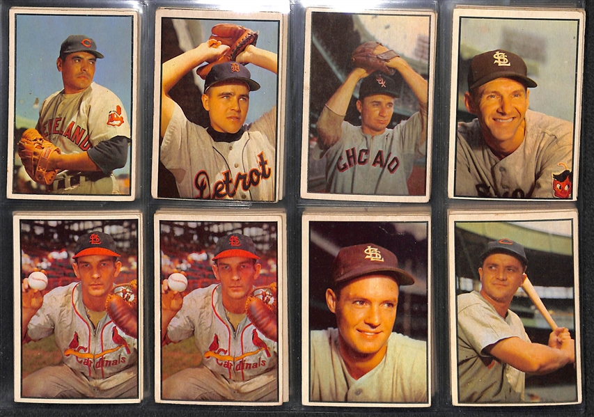 Lot of 56 Different 1953 Bowman Color Baseball Cards w. Durocher