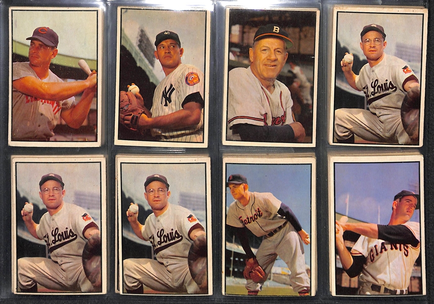 Lot of 56 Different 1953 Bowman Color Baseball Cards w. Durocher