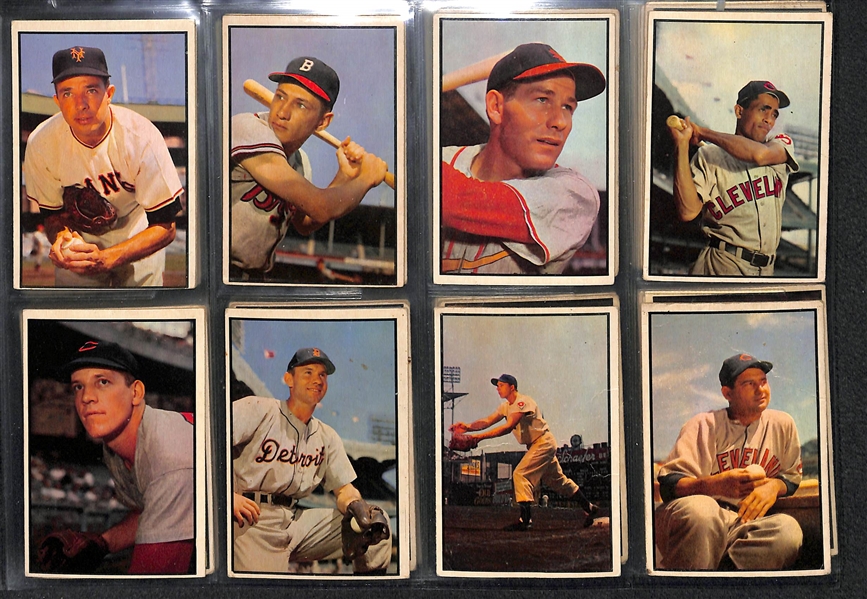 Lot of 56 Different 1953 Bowman Color Baseball Cards w. Durocher
