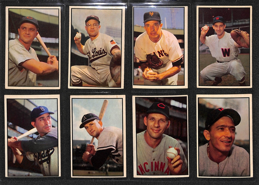 Lot of 36 Different 1953 Bowman Color Baseball Cards w. Joe Garagiola
