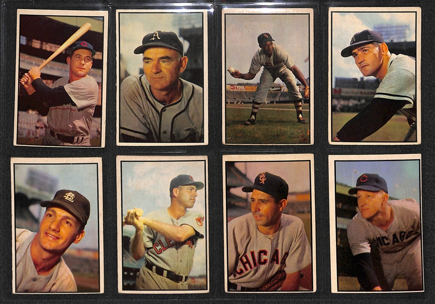 Lot of 36 Different 1953 Bowman Color Baseball Cards w. Joe Garagiola