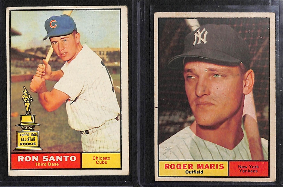 Lot of 12 Baseball Star Cards from 1955 - 1967 w. 1961 Topps Roger Maris