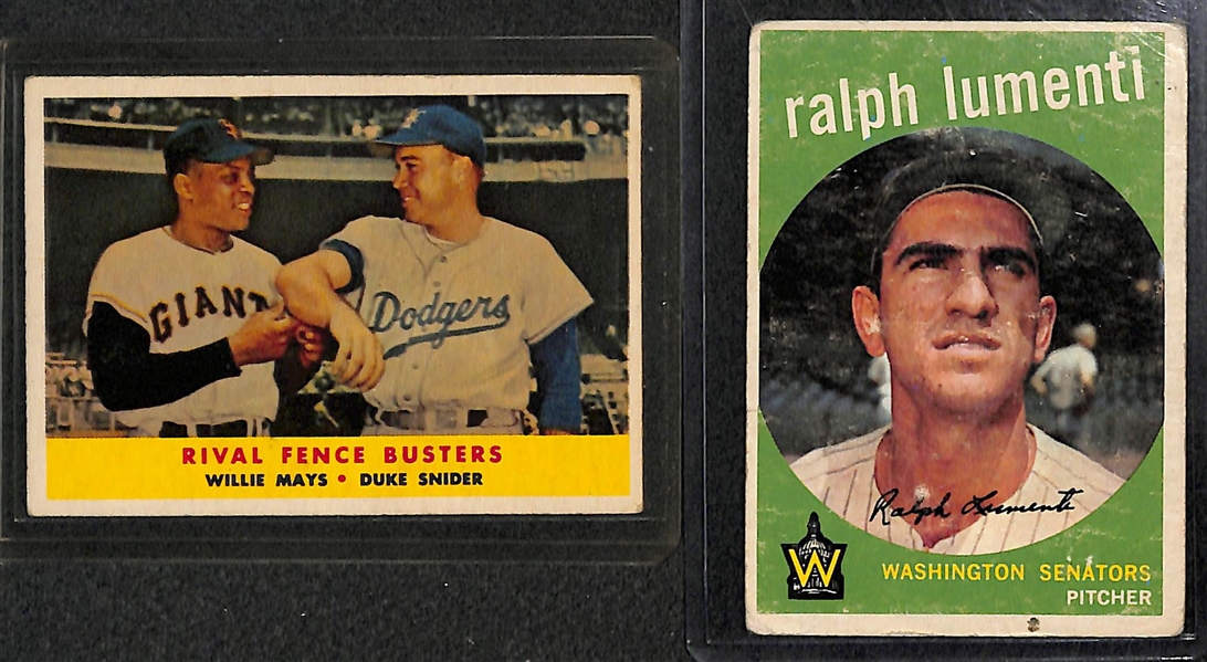 Lot of 12 Topps Star Cards from 1958-1966 w. 1960 Roberto Clemente