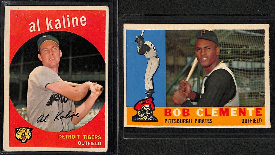 Lot of 12 Topps Star Cards from 1958-1966 w. 1960 Roberto Clemente