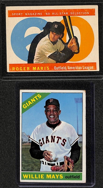 Lot of 12 Topps Star Cards from 1958-1966 w. 1960 Roberto Clemente