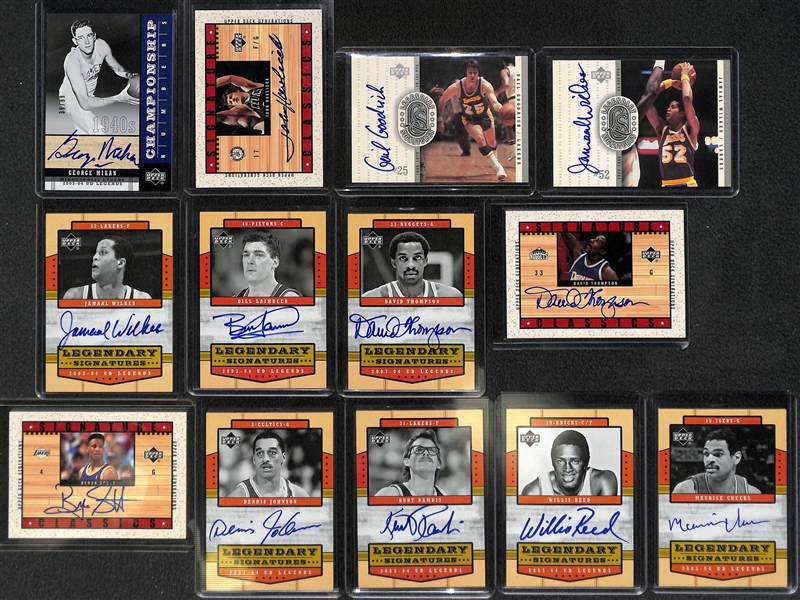 Lot Of 13 Basketball Legends Autograph Cards w. John Havlicek
