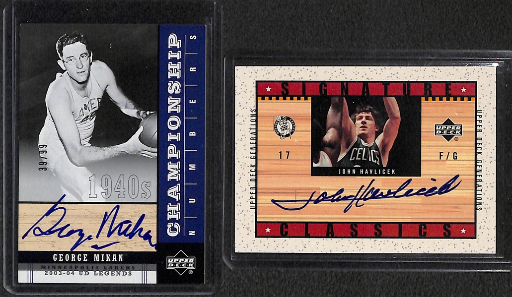 Lot Of 13 Basketball Legends Autograph Cards w. John Havlicek