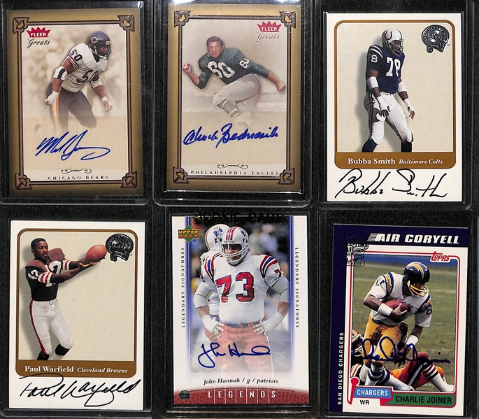 Lot Of 20 Football Legends Autograph Cards w. Singletary & Bednarik