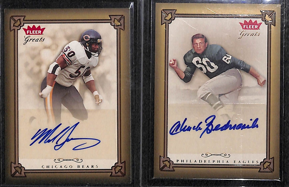 Lot Of 20 Football Legends Autograph Cards w. Singletary & Bednarik