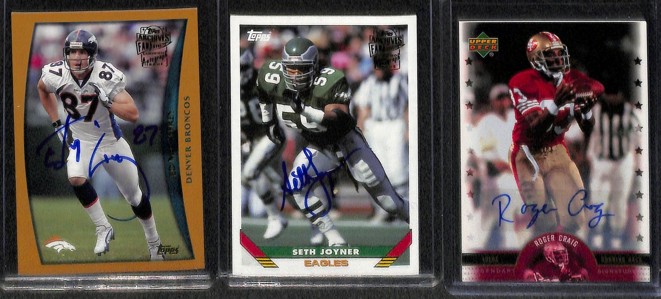 Lot Of 42 Football Legends Autograph Cards w. Newsome & Jones