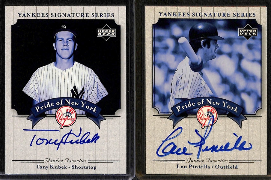 Lot Of 25 Yankees Autograph Cards w. Don Mattingly