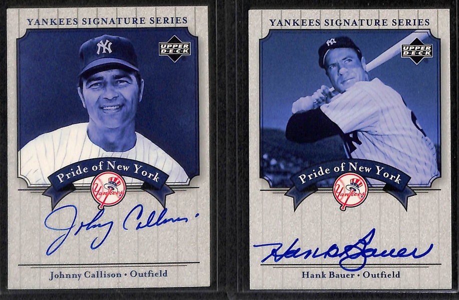 Lot Of 25 Yankees Autograph Cards w. Wade Boggs