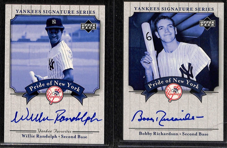 Lot Of 25 Yankees Autograph Cards w. Wade Boggs